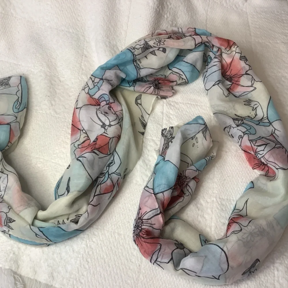 Disney Loungefly scarf wrap Alice‎ in Wonderland watercolor